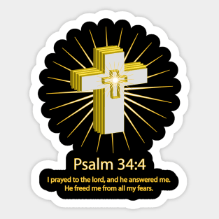 Psalm 34:4 bible verse Sticker